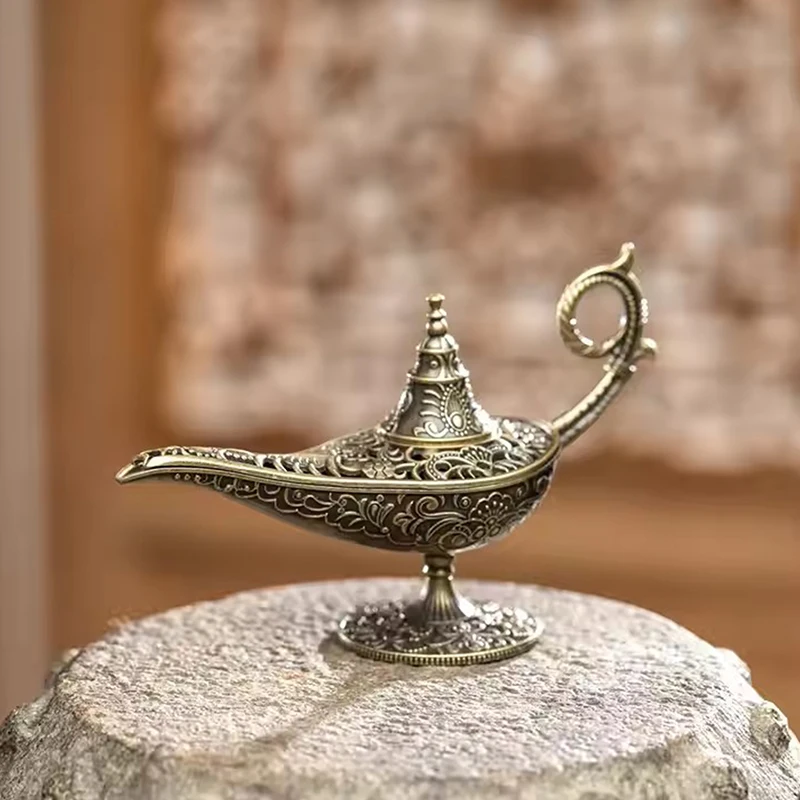 Hot Sale Antique Style Lamp Metal Incense Burner Scented & Unscented Candle Holder Home Decor Gift Arabic Incense Burner