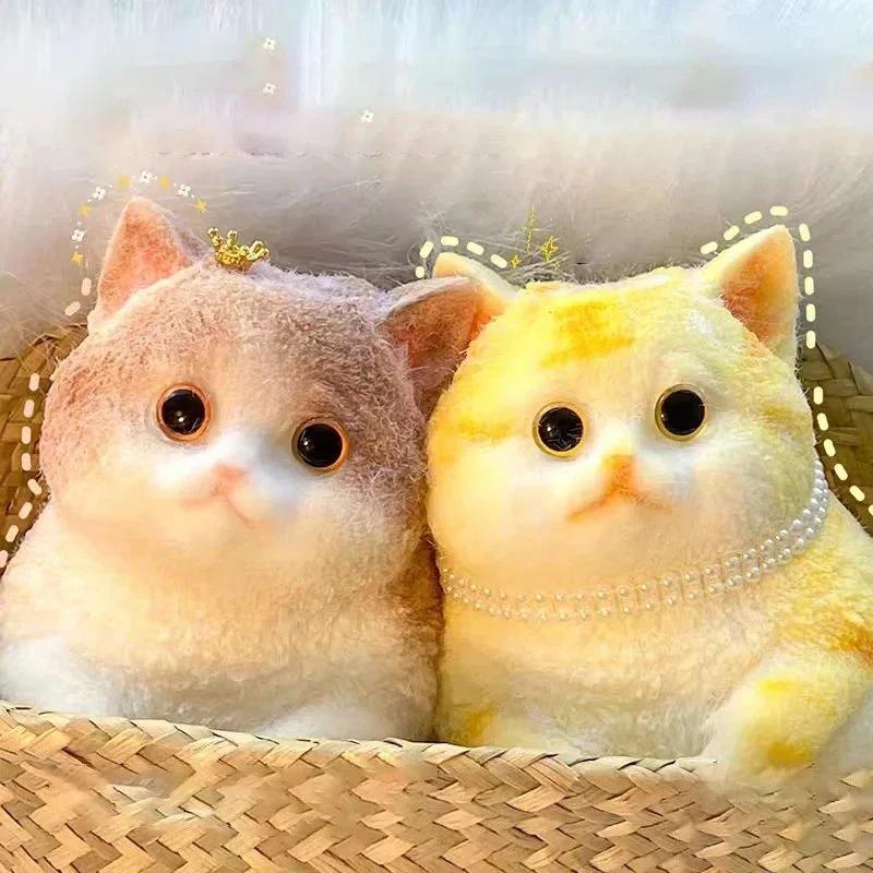 Cute Kawaii Cat Squishy Soft Silicone Stress Relief Squeeze Toy Anxiety Relief Desk Buddy Gift for Kids Adults Desk Decor Gift