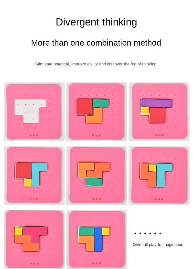 Montessori Desktop Puzzle Toys Kids Battle Table Game Tangram Math Toys Building Blocks Board Color Shape Training for Kids Gift