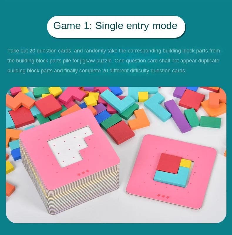 Montessori Desktop Puzzle Toys Kids Battle Table Game Tangram Math Toys Building Blocks Board Color Shape Training for Kids Gift