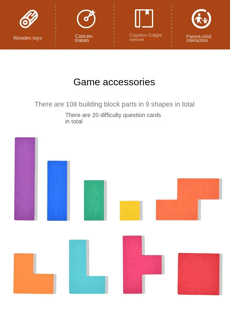 Montessori Desktop Puzzle Toys Kids Battle Table Game Tangram Math Toys Building Blocks Board Color Shape Training for Kids Gift