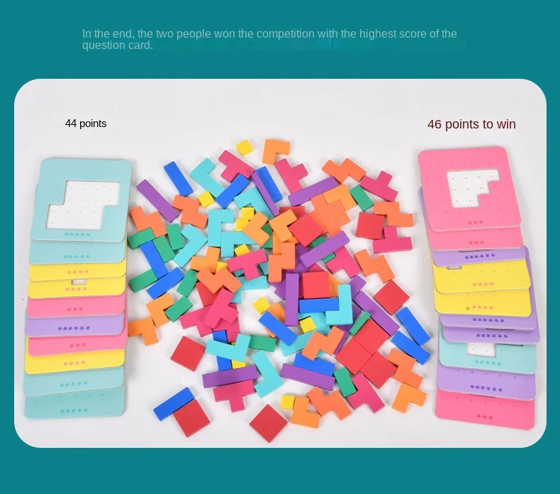 Montessori Desktop Puzzle Toys Kids Battle Table Game Tangram Math Toys Building Blocks Board Color Shape Training for Kids Gift