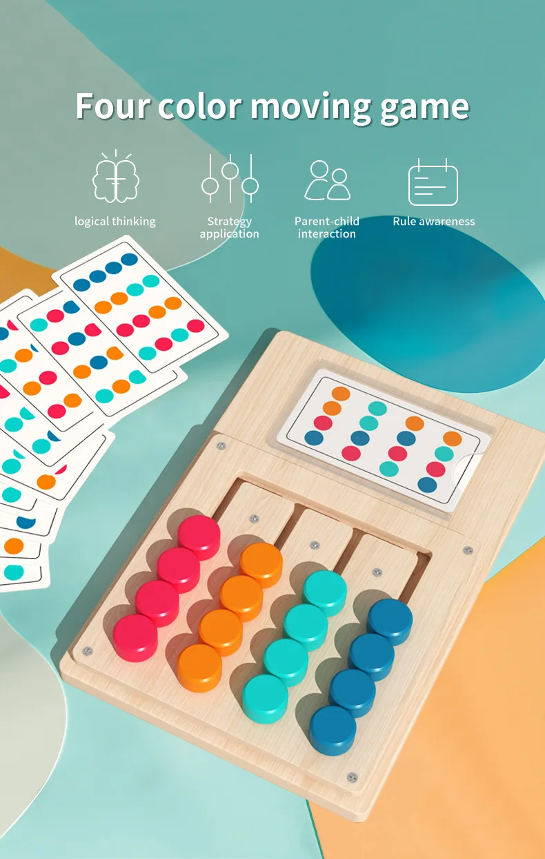 Montessori Wooden Color Shape Matching Cognition Learning Game Board Early Stimulate Children Brain Logic Thinking Develop Toys