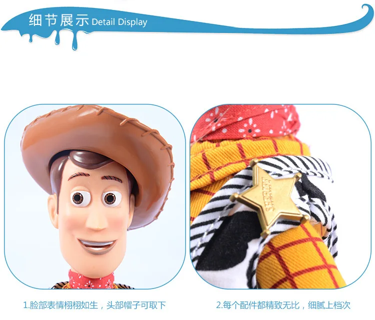 In Stock ToyStory5 40cm Woody Action Figures English Sound Character Doll Cloth Cowboy Movie Merchandise Collection Gifts