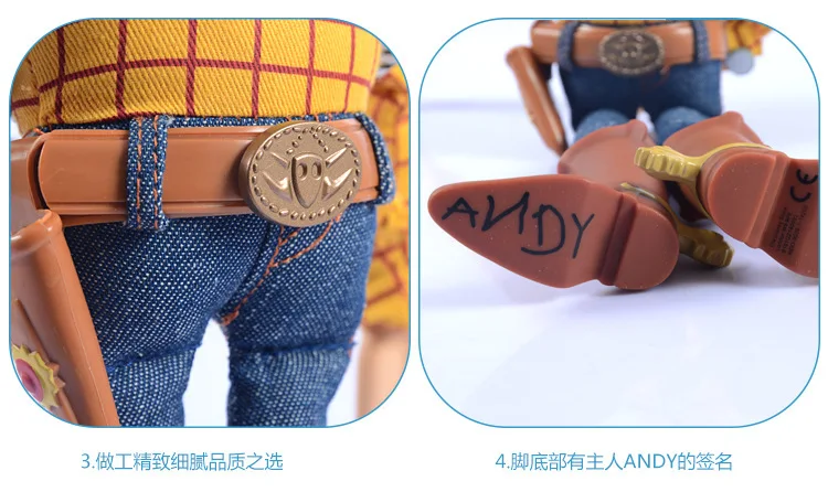 In Stock ToyStory5 40cm Woody Action Figures English Sound Character Doll Cloth Cowboy Movie Merchandise Collection Gifts