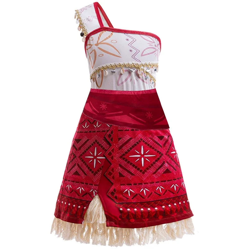 Girls Halloween Cosplay Moana Dress Ocean Adventure Role Play Costume Vaiana Princess Boys Maui Costume Vestidos Party Dress