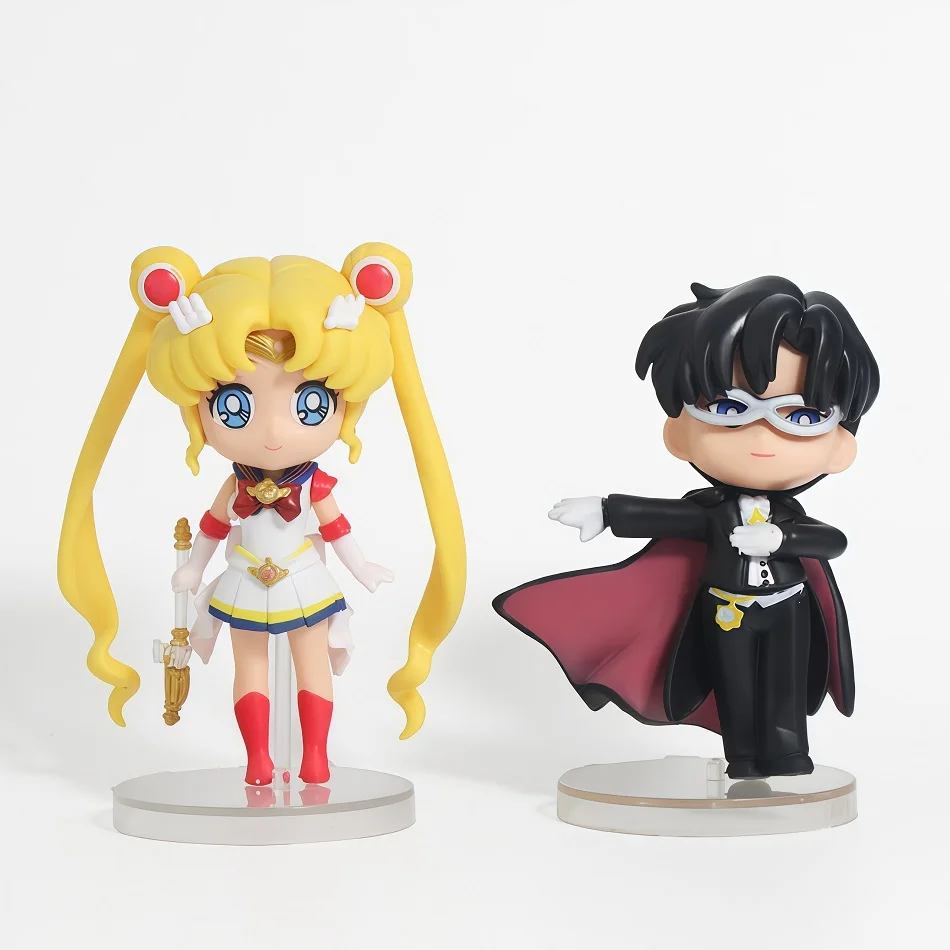 Sailor Moon Figure Blind Box Anime Usagi Tsukino/Chiba Mamoru/Chibiusa Cartoon Figurine Collectible Doll PVC Desktop Model Toys