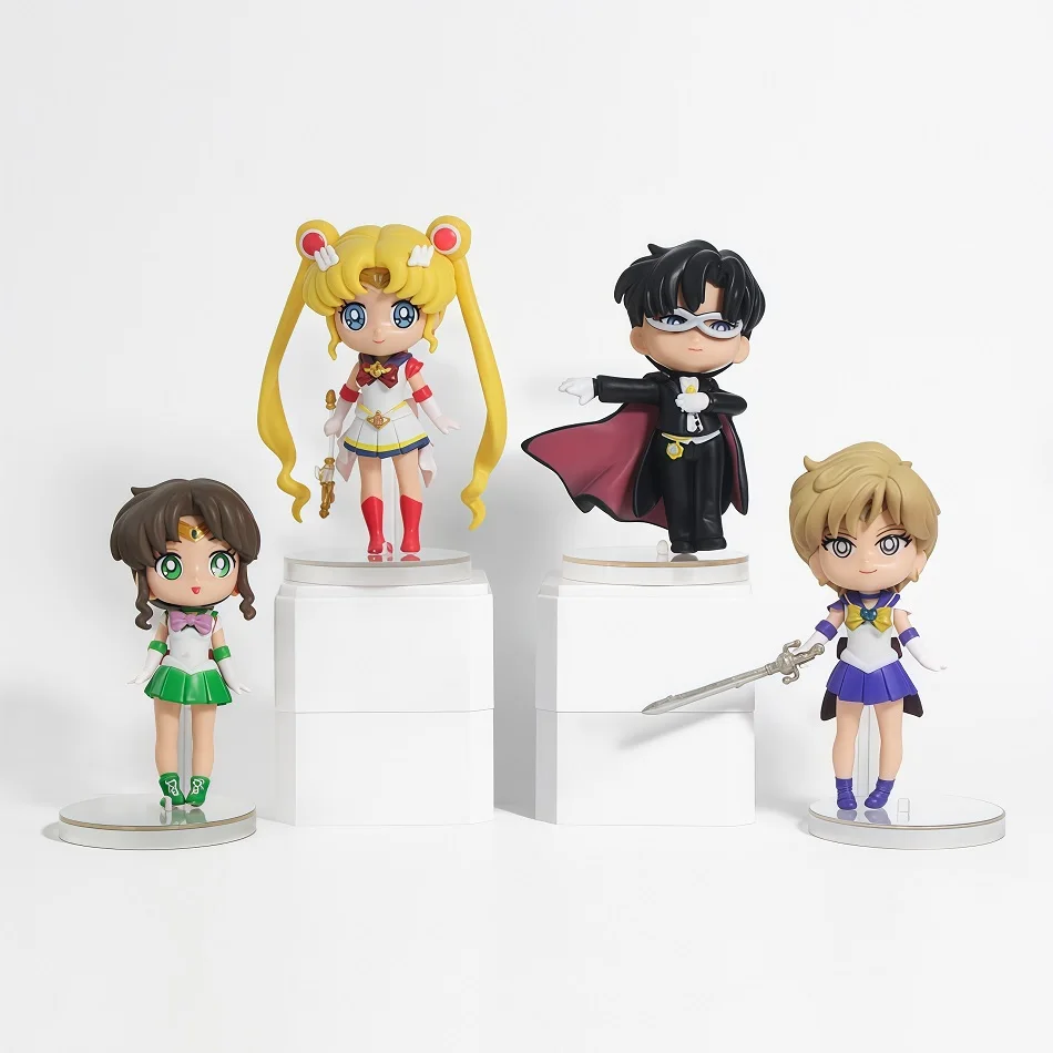 Sailor Moon Figure Blind Box Anime Usagi Tsukino/Chiba Mamoru/Chibiusa Cartoon Figurine Collectible Doll PVC Desktop Model Toys