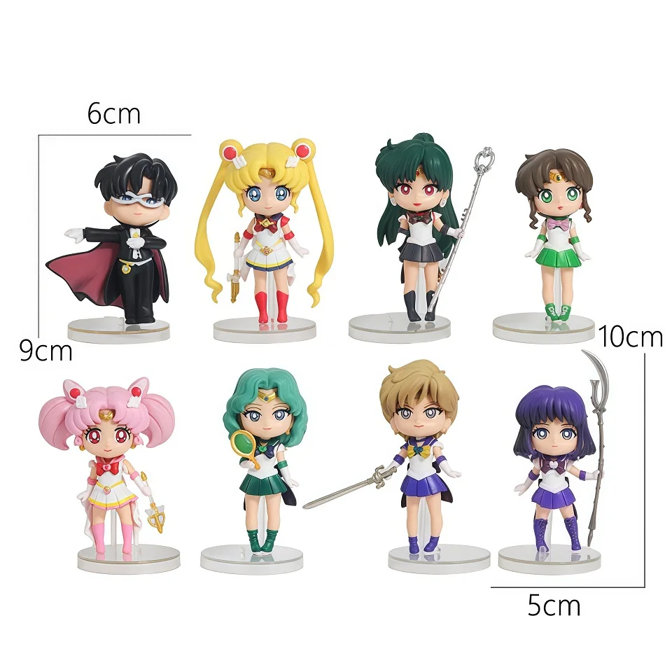 Sailor Moon Figure Blind Box Anime Usagi Tsukino/Chiba Mamoru/Chibiusa Cartoon Figurine Collectible Doll PVC Desktop Model Toys