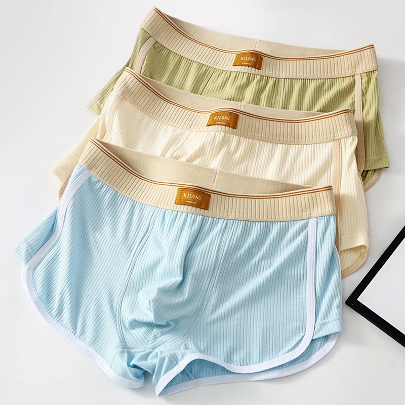 EXILIENS Modal 3pcs Striped Boxer Men Underwear Breathable Mens Boxers Cuecas Masculinas BoxerShorts Man Panties Size M3XL D6380