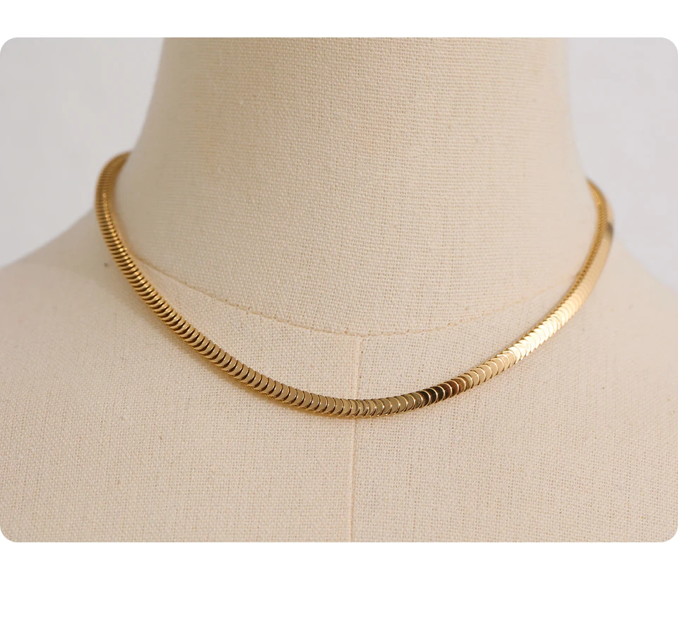 Yhpup 316L Stainless Steel Chain Necklace Bracelet Set Classic Statement Golden Waterproof Jewelry