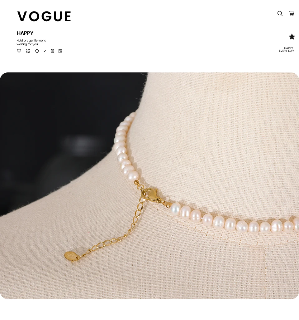 Yhpup Luxury Freshwater Natural Pearls Beads Clavicle Necklace Women Gift Fashion Stainless Steel Waterproof Handmade Jewelry