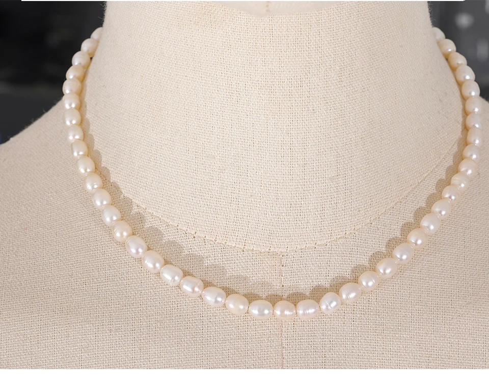 Yhpup Luxury Freshwater Natural Pearls Beads Clavicle Necklace Women Gift Fashion Stainless Steel Waterproof Handmade Jewelry