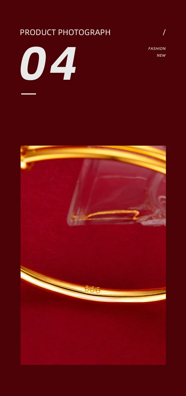 Pure 18k Yellow Gold Lucky Bracelet for Women Trend Gold Grass Smooth Push and Pull Handle for Women Jewelry