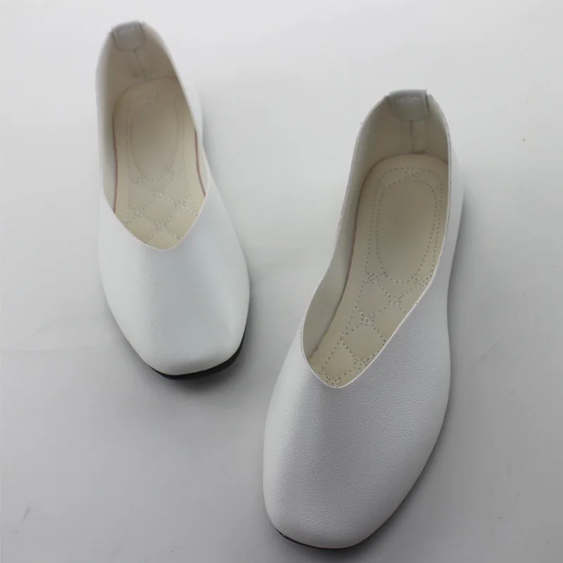 PU Leather Candy Color Ladies Flat Shoes Women Ballet Flats Point Toe Loafers Shoes Woman Retro Zapatos Mujer Big Size42 WSH2442