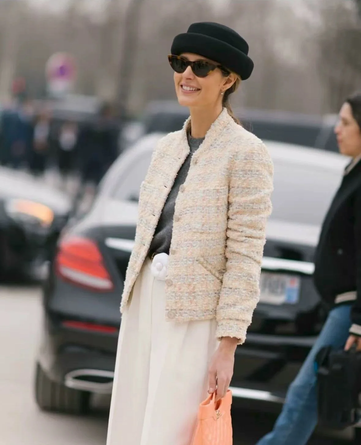TOMKHU New Wool Retro Fashion Women's Fedora Hat French Elegant Beret Designer Autumn And Winter Top Hat Runway Style