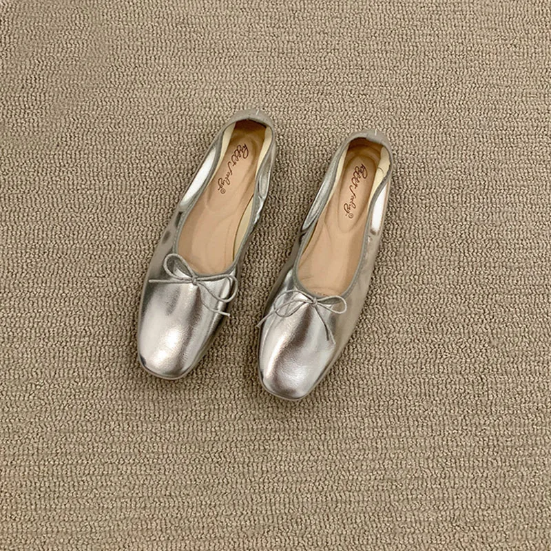 Fashion Shallow Women Ballet Flats Dance Shoes Casual Female Soft Footwear Butterfly-Knot Ladies Flats Slip On Shoes