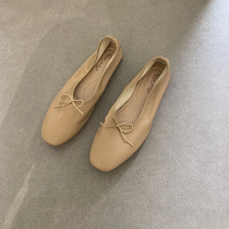 Fashion Shallow Women Ballet Flats Dance Shoes Casual Female Soft Footwear Butterfly-Knot Ladies Flats Slip On Shoes