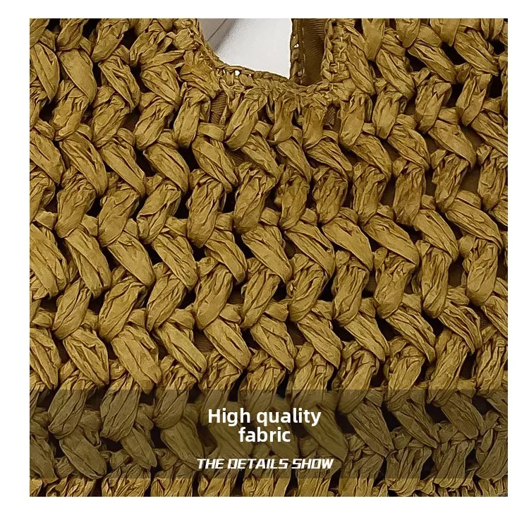 New Summer Beach Bag for Women Clutch Bag Luxury Designer Straw Bags Tote Handbag Fashion Woven Rattan Bags Female Travel Purse