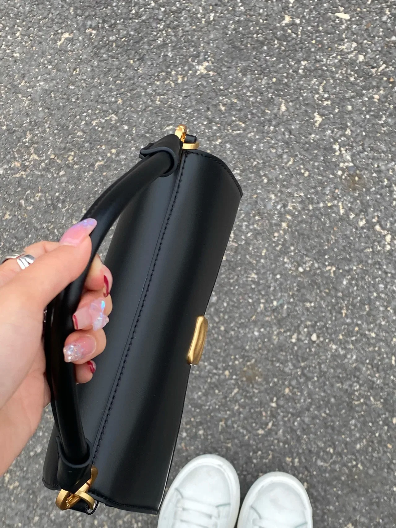 Black Flap Lock Handbags Women PU Leather Top-Handle Messenger Bag Casual Female Crossbody Bag Retro Square Shoulder Bag Purse