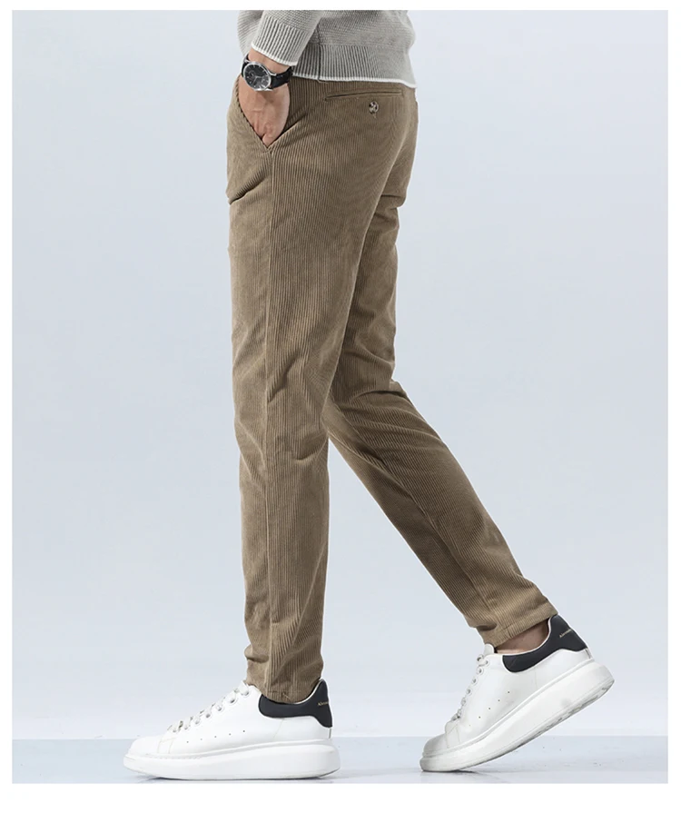 Autumn and Winter Men's Corduroy Trousers New Men's Clothing Stretch Slim Fit Casual Pants Fashion Mens Business Work Pants