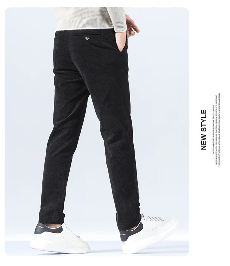 Autumn and Winter Men's Corduroy Trousers New Men's Clothing Stretch Slim Fit Casual Pants Fashion Mens Business Work Pants