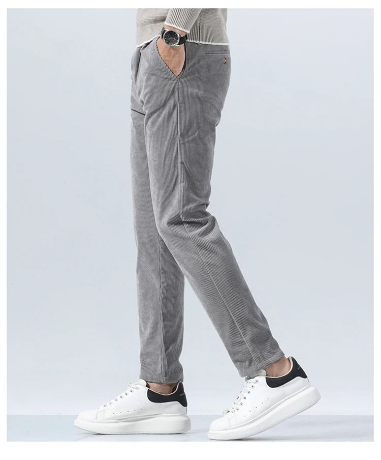 Autumn and Winter Men's Corduroy Trousers New Men's Clothing Stretch Slim Fit Casual Pants Fashion Mens Business Work Pants