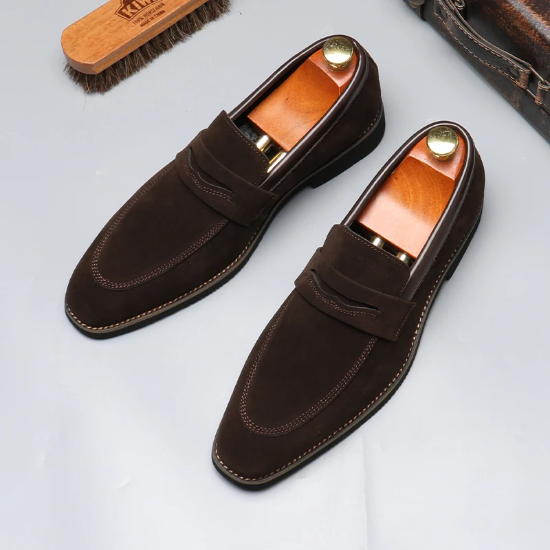 Men's Casual Business Shoes Mens Classic British Style Penny Loafers Moccasins Fashion Party Wedding Flats for Men