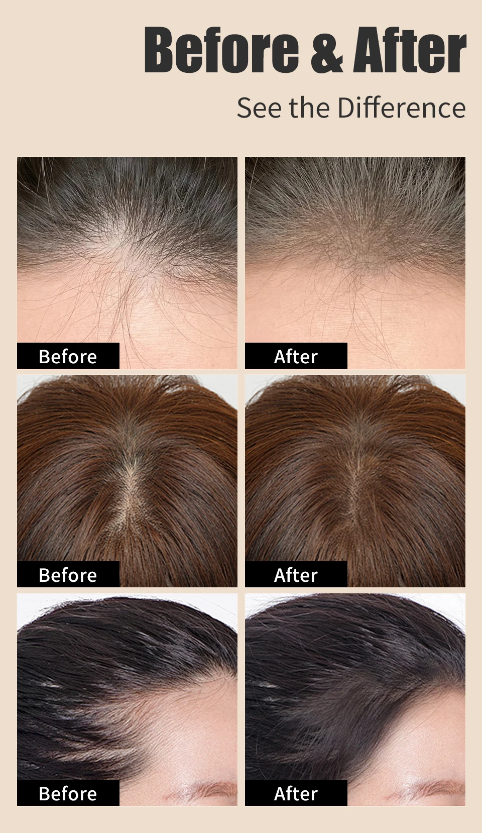 SEVICH Hairline Shadow Powder With Brush Water Sweat Resistant Hair Loss Concealer Bald Spot Concealing Hair Powder Women Men