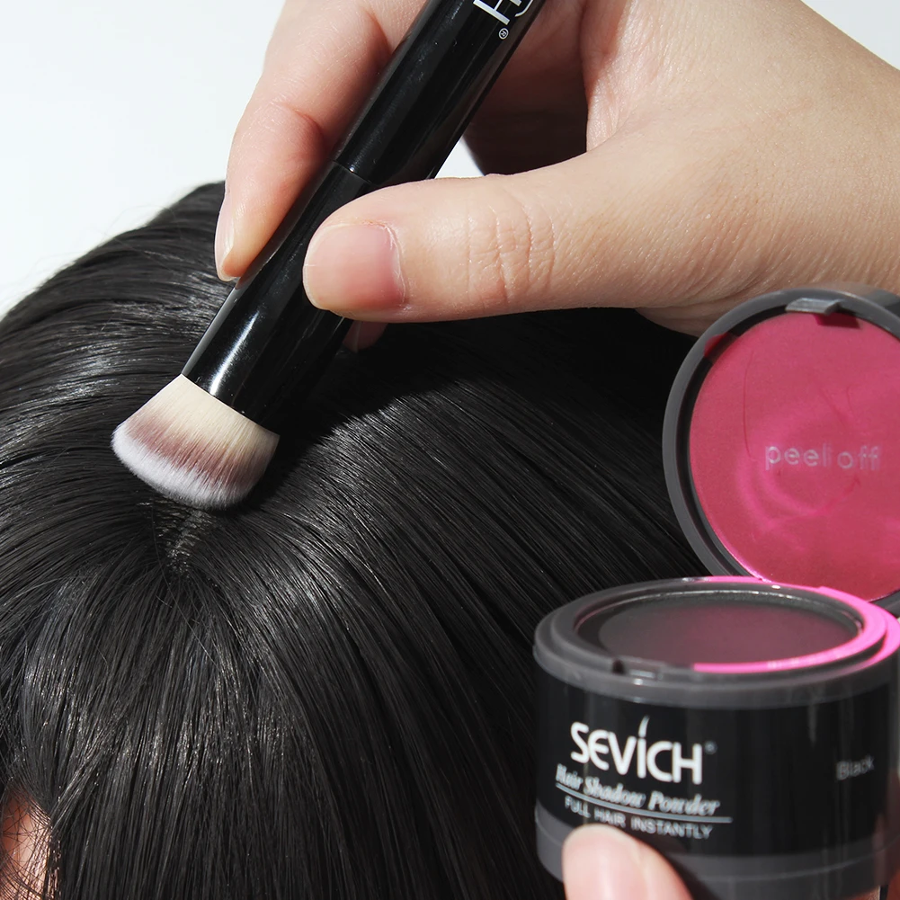 SEVICH Hairline Shadow Powder With Brush Water Sweat Resistant Hair Loss Concealer Bald Spot Concealing Hair Powder Women Men
