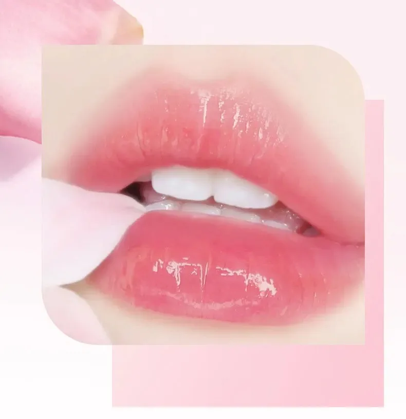 Temperature Color Changing Women Flower Lipstick Transparent Waterproof Moisturizing Crystal Jelly Pearlescent Lip Balm Cosmetic