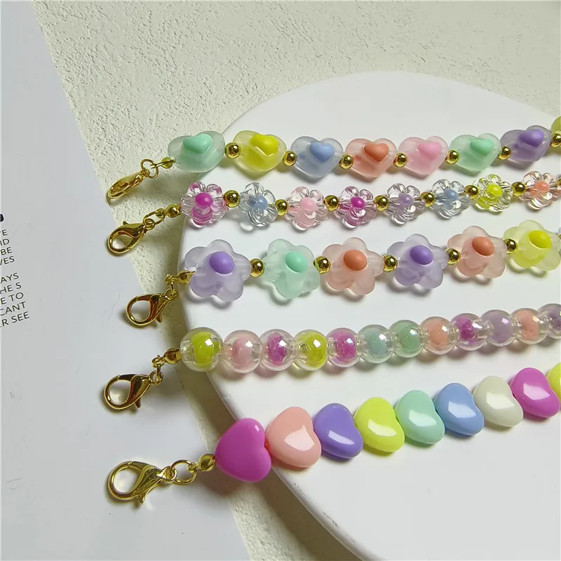 Colorful Pearl Dog Necklace Collar Fashion Jeweled Puppy Cat Collar Candy Color Dog Choker Pet Accessories Supplies