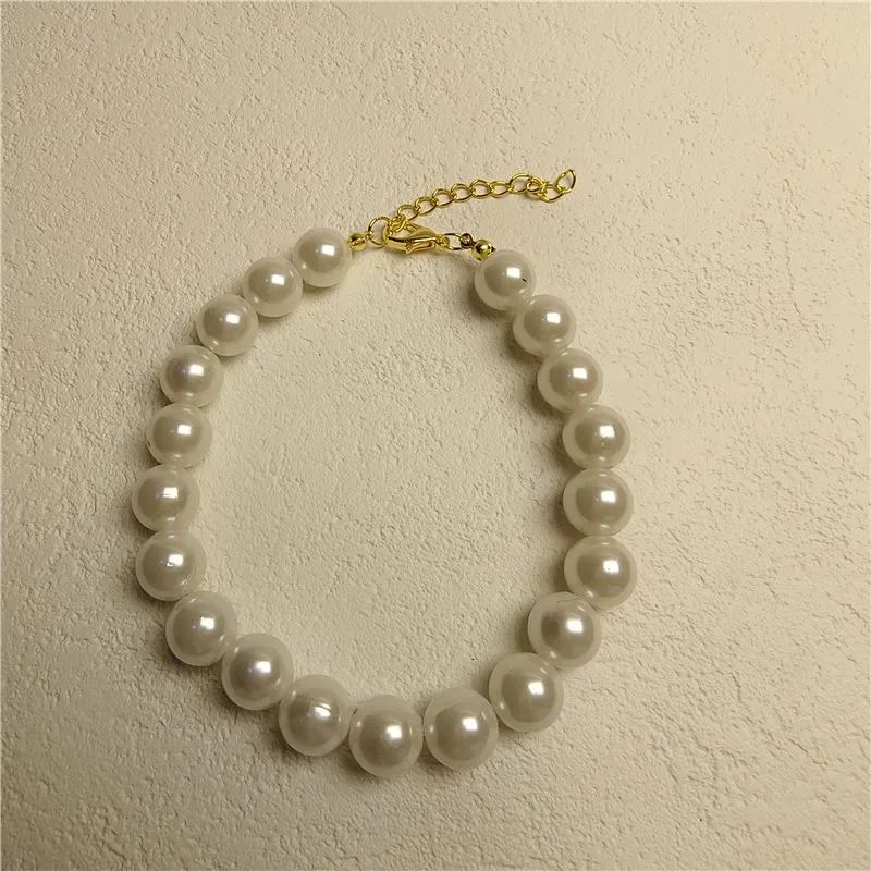Colorful Pearl Dog Necklace Collar Fashion Jeweled Puppy Cat Collar Candy Color Dog Choker Pet Accessories Supplies