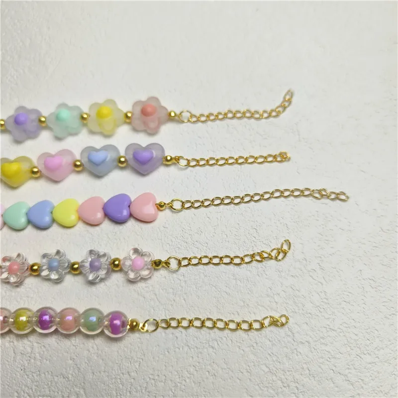 Colorful Pearl Dog Necklace Collar Fashion Jeweled Puppy Cat Collar Candy Color Dog Choker Pet Accessories Supplies