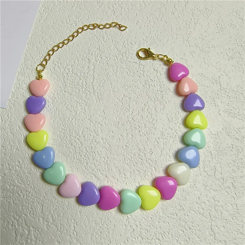 Colorful Pearl Dog Necklace Collar Fashion Jeweled Puppy Cat Collar Candy Color Dog Choker Pet Accessories Supplies