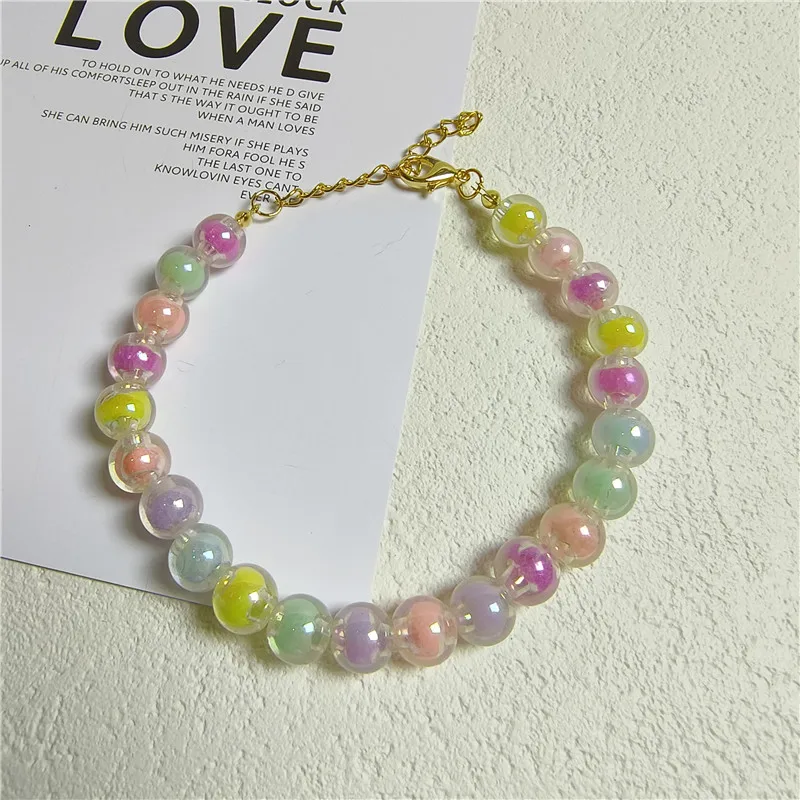 Colorful Pearl Dog Necklace Collar Fashion Jeweled Puppy Cat Collar Candy Color Dog Choker Pet Accessories Supplies