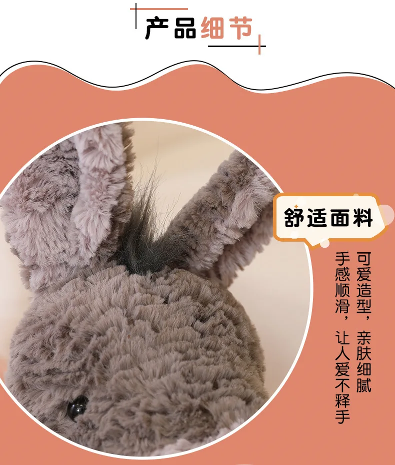 23/40/60CM Cute Burro Peluche Donkey Toys Lovely Grey Fluffy Donkey Plush Dolls Stuffed Soft Farm Animal for Kid Birthday Decor
