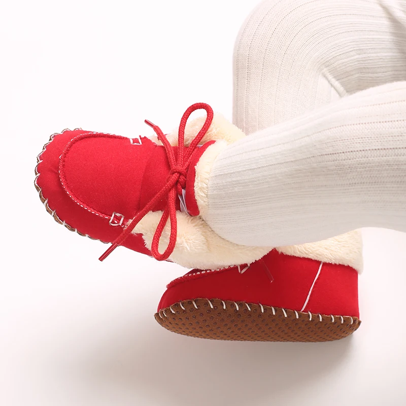Autumn and Winter Baby Plush Thick Warm Cotton Shoes 0-18 Months Soft Soled Comfortable Non Slip Boots
