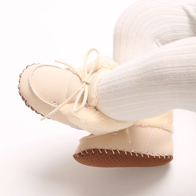 Autumn and Winter Baby Plush Thick Warm Cotton Shoes 0-18 Months Soft Soled Comfortable Non Slip Boots