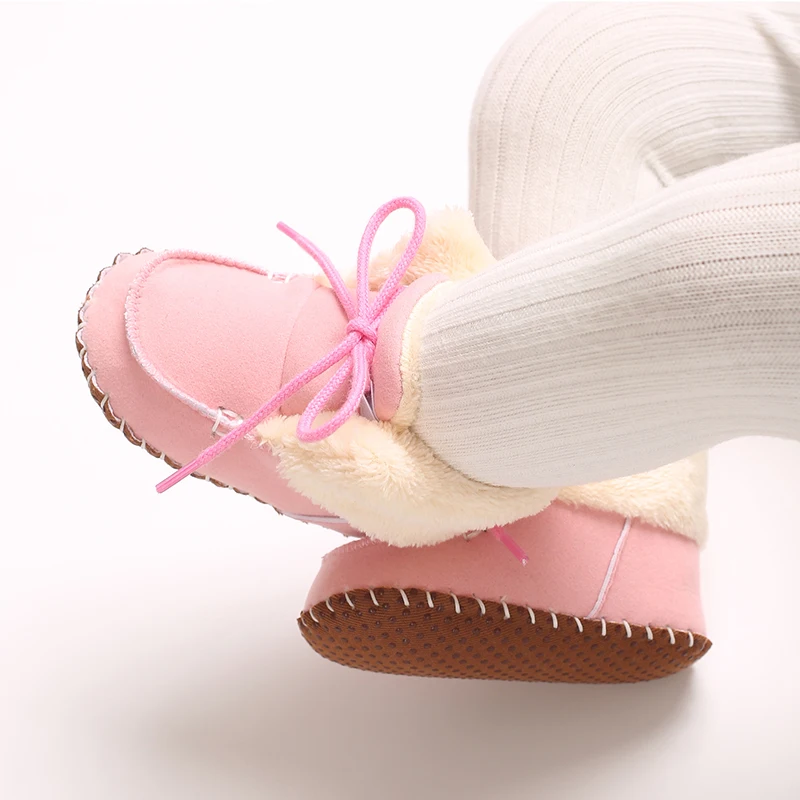 Autumn and Winter Baby Plush Thick Warm Cotton Shoes 0-18 Months Soft Soled Comfortable Non Slip Boots