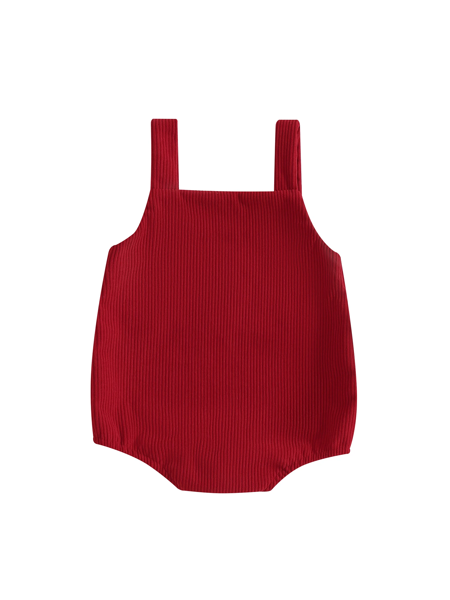 Tregren 0-18M Newborn Baby Christmas Romper Overalls Tree Letter Embroidery Sleeveless Corduroy Bodysuit Festival Infant Clothes