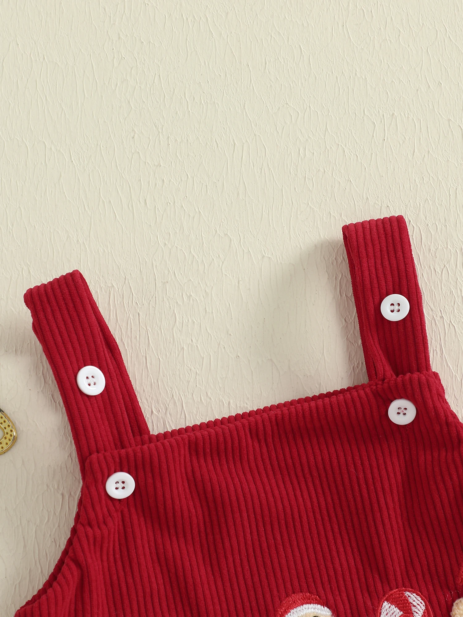 Tregren 0-18M Newborn Baby Christmas Romper Overalls Tree Letter Embroidery Sleeveless Corduroy Bodysuit Festival Infant Clothes