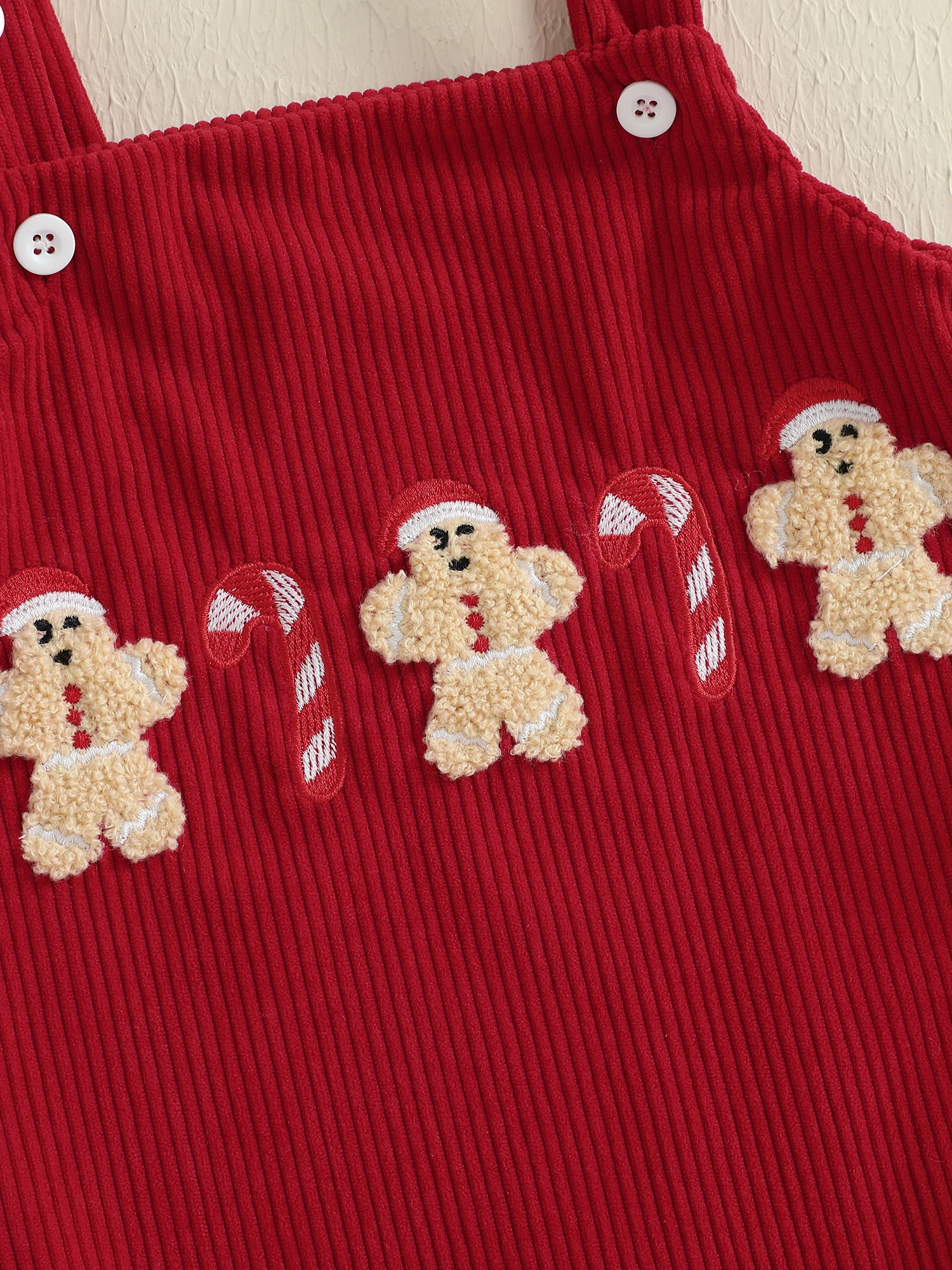 Tregren 0-18M Newborn Baby Christmas Romper Overalls Tree Letter Embroidery Sleeveless Corduroy Bodysuit Festival Infant Clothes