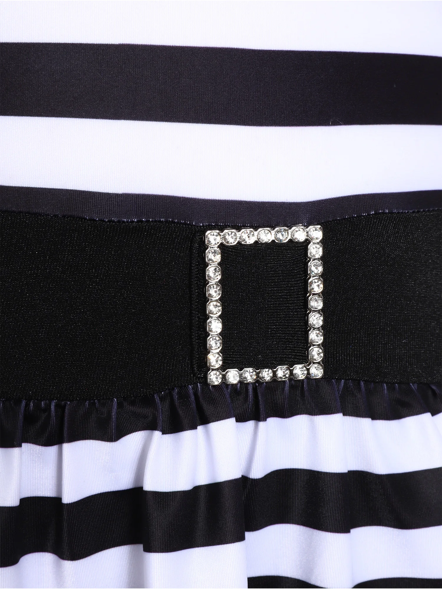 Kids Girls Prisoner Cosplay Costume Prison Jailbird Convict Uniform Long Sleeve Ruffled Striped Dress Halloween Party Dress Up