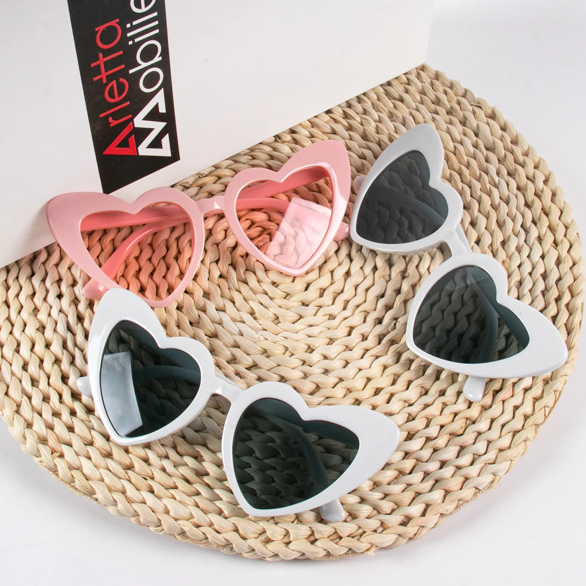 10pcs Bachelorette Party Sunglasses Black White Pink Square Heart Shape Glasses Bride and Groom Photo Glasses Bridal Shower Deco
