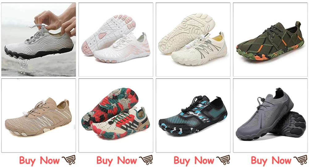 Men Women Water Shoes Quick Dry Non-Slip Five Finger Shoes Outdoor Wading Swimming Barefoot Aqua Shoes Lightweight Sneakers