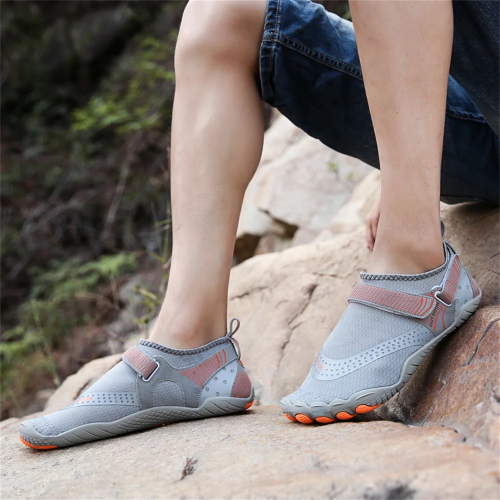 Men Women Water Shoes Quick Dry Non-Slip Five Finger Shoes Outdoor Wading Swimming Barefoot Aqua Shoes Lightweight Sneakers