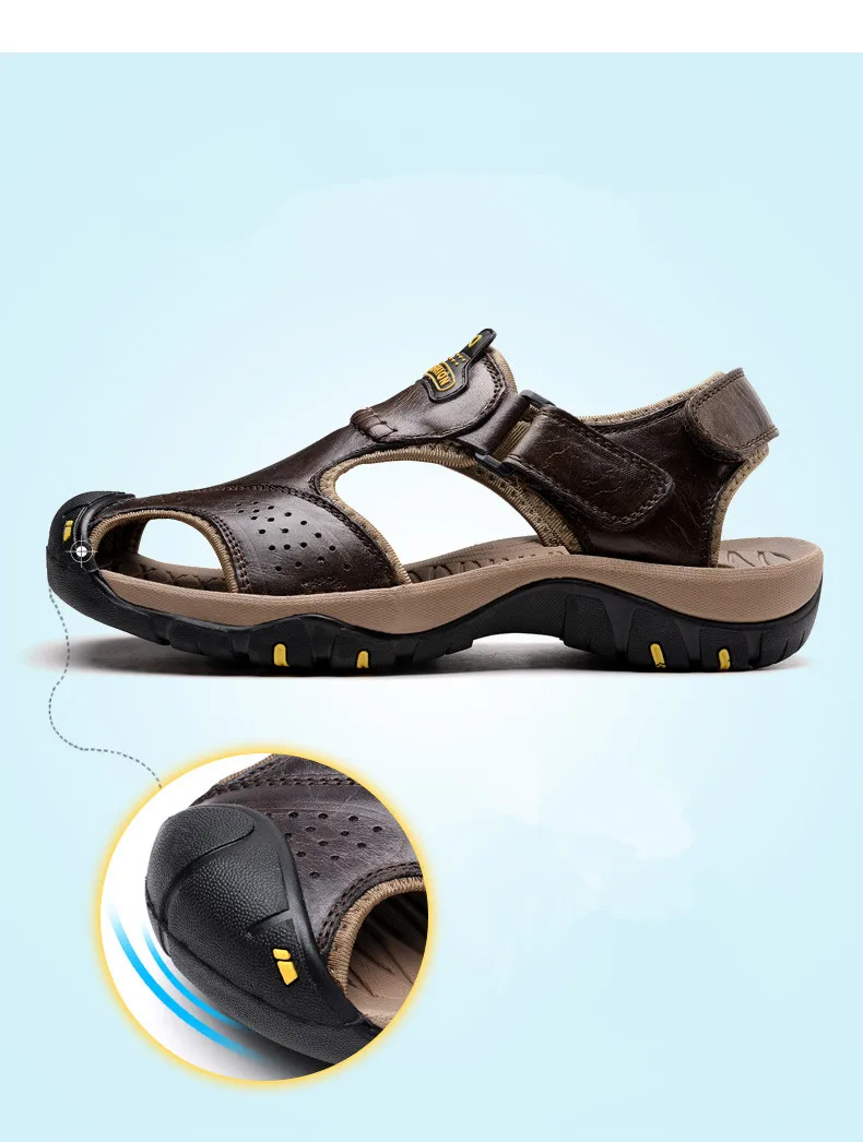MIXIDELAI Genuine Leather Men Shoes Summer New Large Size Men's Sandals Men Sandals Fashion Sandals Slippers Big Size 38-47