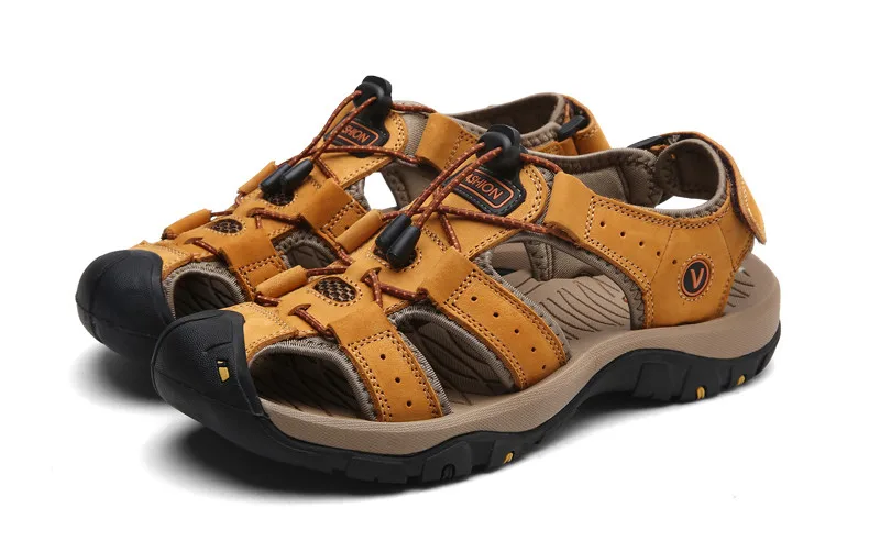 MIXIDELAI Genuine Leather Men Shoes Summer New Large Size Men's Sandals Men Sandals Fashion Sandals Slippers Big Size 38-47