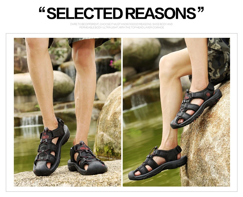 MIXIDELAI Genuine Leather Men Shoes Summer New Large Size Men's Sandals Men Sandals Fashion Sandals Slippers Big Size 38-47